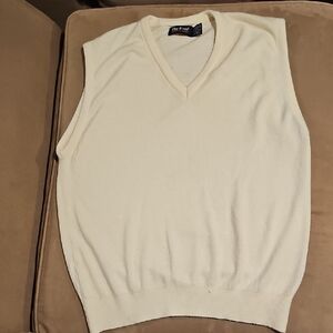 VINTAGE Par Four Sportswear Golf Men Cream Sweater Vest Large V Neck